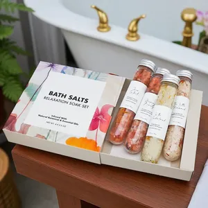 Set de Regalo de Sales de Baño (Paquete de 4) - Set de Spa de Aromaterapia Relajante con Sal de EPSOM para Mujeres, Regalos Naturales para el Día de la Madre y Cumpleaños - Product Image 1