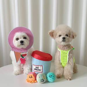 Bite-Resistant Cute Fashion Ice Cream Bucket Three Balls Plush Dog Chew <b>Toy</b> Eco-Friendly <b>Interactive</b> Daily Use Wholesale - Product Image 4
