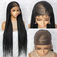 Extensions de cheveux tressées en fibre haute température pour femmes, longues et droites, pré-étirées, faciles à installer, double trame, vente en gros