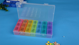 Estuche para Pastillas con Logotipo de Colores del Arcoíris, 21 Compartimentos, Organizador Semanal de Medicamentos, Caja de Plástico para Viajes Diarios - Product Image 5
