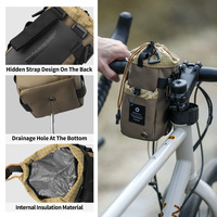 Sacoche de potence de vélo Rhinowalk 1L, porte-gobelet de vélo avec support de bouteille d'eau pour guidon, poches en filet pour téléphone, collations et équipement de bikepacking