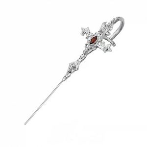 Joyería gótica encantadora para la oreja, delicados ganchos de luna para la oreja, pendientes de cruz de cuervo para mujer, accesorios de joyería para boda - Product Image 3