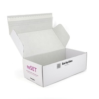 Boîte d'expédition pliable en carton ondulé blanc personnalisée, impression quadricolore pour cadeaux et artisanat