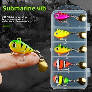 Esca Rotante a Lunga Gittata Stile Sottomarino, Piccola Esca Vib a Vortice con Ganci in Acciaio Inossidabile per <span class=keywords><strong>Pesca</strong></span> in Acqua Dolce e Spigola - Product Image 5