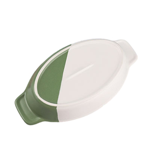 En gros En Vrac Vert Porcelaine Décorative Gratins En Céramique Cuisson Casseroles avec Poignées - Product Image 6
