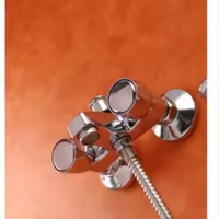 Robinet de Bidet et de Douche Mural en Laiton Chromé Poli Moderne avec Cartouche Céramique, 2 Poignées, Jet Pluie et Massage
