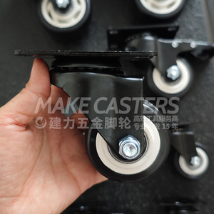 1,5 "2" 2,5 "3" 4 "5 дюймов ПВХ колесики промышленные двухподшипниковые полипропиленовые колесики черная мебельная тележка с тормозным винтом OEM - Product Image 5
