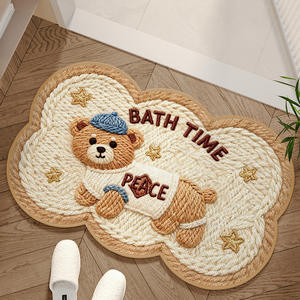 Alfombra de baño de lana con diseño de cachorro de dibujos animados, absorbente, de fibra de poliéster, diseño lindo para baño - Product Image 5