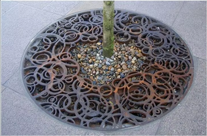 Tableros de Protección para Árboles Art Deco Duraderos - Rejilla de Acero Metálico Resistente a la Intemperie, Acabado Natural, Fácil Instalación, Personalizable - Product Image 6