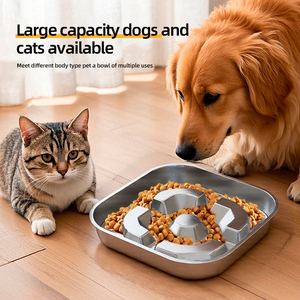 2025 nuovo Design Pet lento alimentatore ciotola con Aniti-Slip Mat all'ingrosso personalizzato in acciaio inox cibo per cani ciotola - Product Image 6