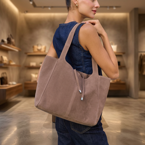 Sac à main décontracté en daim souple avec détails en dentelle pour femmes - Sac polyvalent pour tous les jours avec un design élégant pour toutes les saisons - Product Image 2