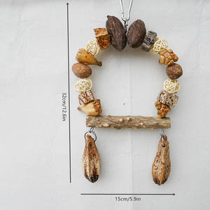 Mainan Perch burung parkit gigi kunyah kacang warna-warni ayun kayu berduri buah alami mainan burung bayan, Conure, <span class=keywords><strong>Cockatiel</strong></span>, Budgies - Product Image 5