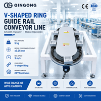Rail de guidage circulaire automatique compact Qingong avec courroie en PVC/PU/caoutchouc, vitesse réglable de 1 à 60 m/min pour l'assemblage de composants électroniques
