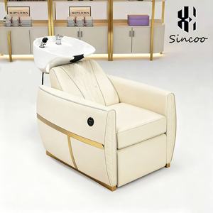 Fauteuil de lavage moderne pour salon de coiffure, en cuir synthétique durable, réglable en hauteur, confortable, avec fonction massage, couleur personnalisable - Vente chaude en Italie - Product Image 1
