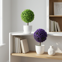 Plante artificielle moderne en forme de boule, plante en plastique, plante artificielle ronde en pot, simulation de verdure pour la décoration de la maison, du bureau, ornement