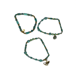 Fashion <b>Beaded</b> <b>Bracelets</b> Set 316L Stainless Steel PVD <b>Gold</b> Plating Sustainable Resistant Jewelry for Women Gift - Product Image 2