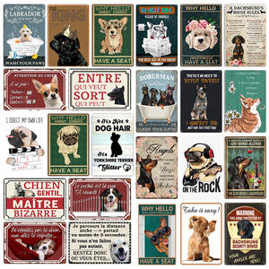 Plaque en métal vintage peinte « Funny Dog » pour décoration murale <span class=keywords><strong>de</strong></span> ferme, bureau, café, bar ou maison - Product Image 2