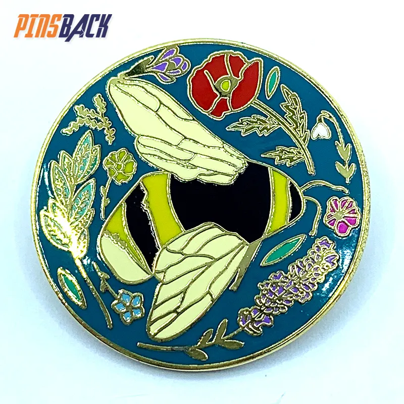 Pin kerah Enamel kustom Die Struck lembut Enamel 1.5 inci kupu-kupu Clutch Pin lencana kustom lembut Enamel Pin