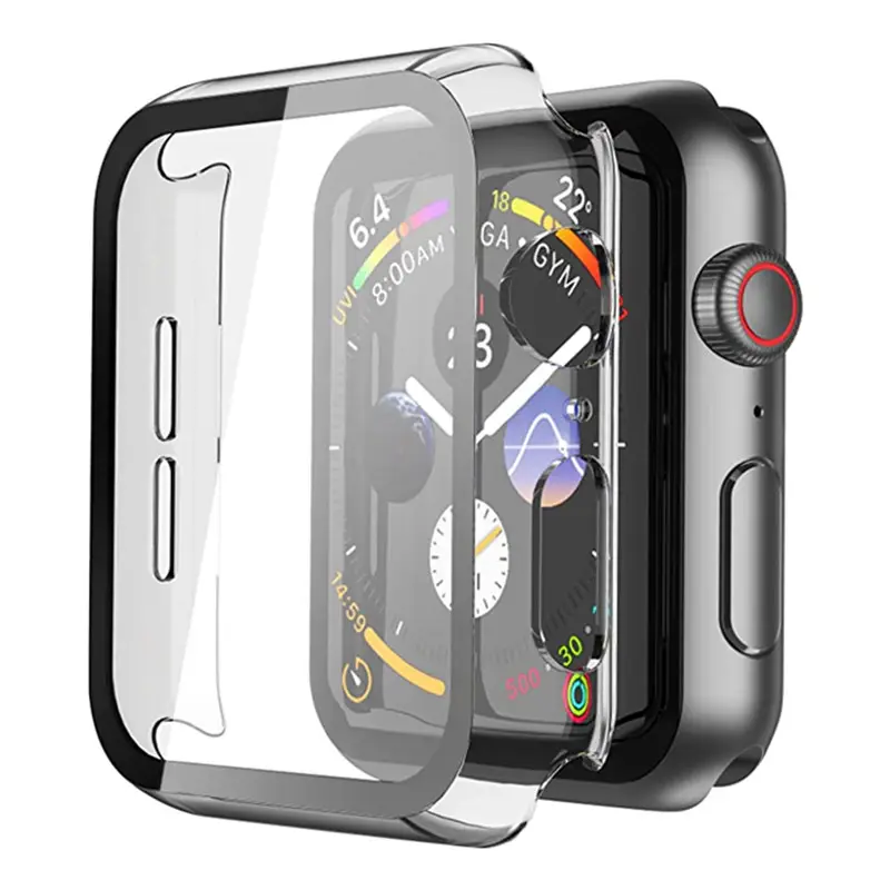case for Apple Watch Case 44mm with Screen Protector, Slim Guard Thin Bumper Full Coverage Hard Cover Defense Edge for Women Men