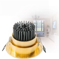 Spot LED encastré moderne en aluminium doré, réglable 5 7 10 15W 165v-265v, COB