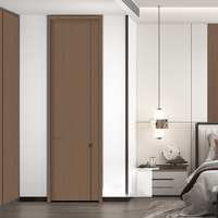 Puerta Interior Moderna Personalizada de Madera Maciza con Panel de Aislamiento Acústico de Melamina y Marco para Dormitorio, Hotel, Oficina, Apartamento