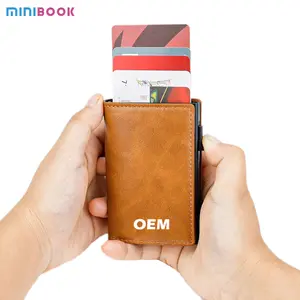  Minibook RFID Ví người đàn ông Phụ nữ túi kinh doanh nhôm chủ thẻ tín dụng mini Kim Loại Thẻ Thông Minh Ví