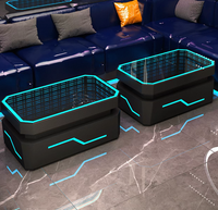 Table basse moderne futuriste en acier inoxydable lumineuse à LED : Table de bar éclairée de style cyberpunk pour KTV, boîte de nuit, salon
