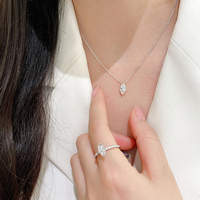 925 argent 5x10mm 1.0ct Simple chevaux oeil coupe Moissanite pendentif collier femmes minimaliste Alien os chaîne collier pour femmes