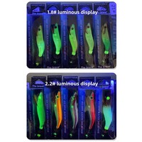 Nouvelle vente en gros : Leurre artificiel dur en bois pour la pêche en mer, simulation crevettes et calmars, 3.5 # 2.2 # 1.8 #   Squid Needle Luya