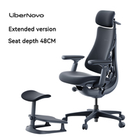 Libernovo Study Chaise de bureau de direction moderne de luxe, ergonomique en maille, réglable, dossier haut, style Herman Miller, pour bureau et salon