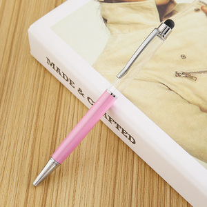 Bulk Custom Logo Touch Stylus Rotating Metal Ballpoint Pen Clear <b>Empty</b> Tube Multi‑color Office Supplies - Product Image 1