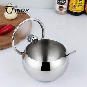 Set di 3 Contenitori per Condimenti, <span class=keywords><strong>Zuccheriera</strong></span> con Coperchio in <span class=keywords><strong>Acciaio</strong></span> Inox, Barattoli per Zucchero e Crema con Coperchio in Vetro Temperato, Utensili da Cucina OEM - Product Image 3