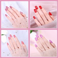 Prix de gros 2022 – Nouveaux autocollants pour ongles en gel semi-durci, imperméables, motif cœur 3D, couleur unie, pour décoration d'ongles