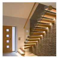 Sous-sol Escalier flottant intérieur en bois échelle pliante en bois escalier flottant blanc