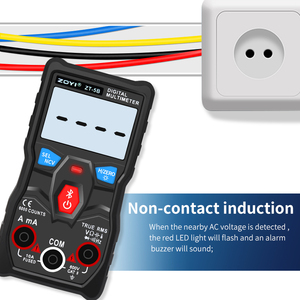 Multimètre numérique professionnel ZOYI ZT-5B, voltmètre AC/DC à gamme automatique, ampèremètre, mesure de résistance, mini-mètre d'électricien à 4 chiffres - Product Image 5