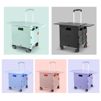 Chariot de supermarché pliable à roulettes OEM ODM 4 roues chariot de supermarché pliable chariot de supermarché chariot de poussée à main