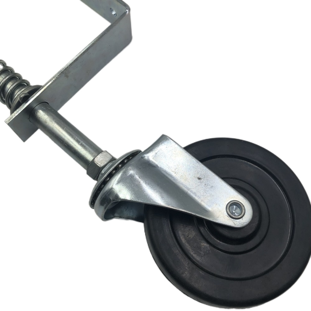 Lot De 2 Roulettes Porte De Portail Anti-chute - Support 272 Kg - Acier Caoutchouc - Ajustable Pour Meubles Portes Jardin
