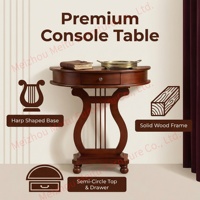 Table d'entrée étroite en cerisier avec tiroir supérieur semi-circulaire de 23,6 po - Console traditionnelle en bois massif pour couloir et salon