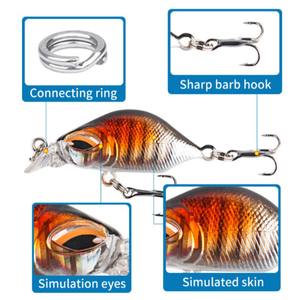 Leurre Artificiel Rigide Bionique Chubby Luya en Plastique ABS Submergé pour Micro-Objets, 4,4 cm, 3,5 g, avec Hameçons, pour Lancer Longue Distance, Carpe, Lac, <span class=keywords><strong>Marlin</strong></span> - Modèle 2026 - Product Image 4