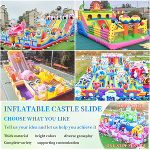 Aufblasbares Kinder sprung schloss mit Rutsch-und Hindernis parcours Kommerzielle Outdoor-Spielgeräte - Product Image 2