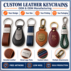 Porte-clés en cuir personnalisés pour entreprises, porte-clés en métal avec logo personnalisé, cadeau d'entreprise, fabrication OEM ODM - Product Image 4