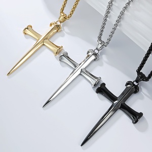 Atacado: Colar Crucifixo Vintage Geométrico Hiphop Religioso Cristão com Pingente de Cruz para Homens - Product Image 3