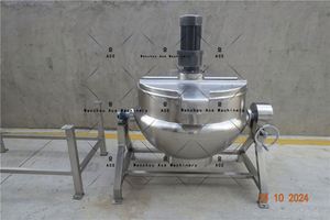 Olla de cocina para sándwich con calefacción SS304 de doble capa calentada a gas para salsa de sopa de carne o freír para uso en panadería y bodega - Product Image 4