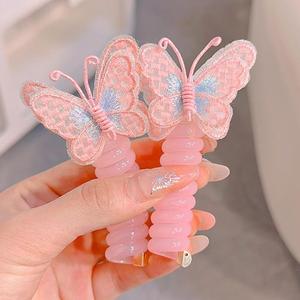 Linda Diadema con Forma de Mariposa y Flores, con Alta Elasticidad, para Mujeres y Niñas, Banda de Plástico Tipo Cable Telefónico - Product Image 2
