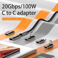 JILIAN Nouvelle Arrivée Vente Chaude Adaptateur Convertisseur USB 3.2 Type C Mâle vers Femelle 100W 20Gbps en Alliage de Zinc pour Transmission Rapide