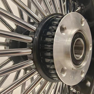 Rines de Motocicleta de 16 17 18 19 20 21 23 Pulgadas Color Negro Radios Cromados Radios Gruesos para Harley - Product Image 5