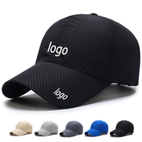 Casquette de course légère et respirante à séchage rapide pour l'été, avec trous perforés au laser, en polyester, pour hommes, logo personnalisé