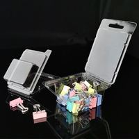 Boîte d'emballage en PET transparent recyclé en gros avec trou euro, taille personnalisable en stock