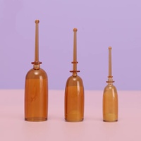 Flacon cosmétique jetable à poussoir en verre brun (1ml, 2ml, 3ml, 5ml) pour ampoules, essences et sérums, avec bouchon à antenne cassable