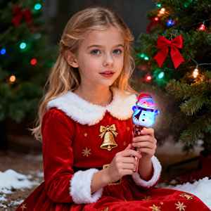 <span class=keywords><strong>LED</strong></span> <span class=keywords><strong>Light</strong></span>-up Santa Claus Wand đồ chơi cho Giáng sinh bên Kid của ma thuật quay thanh với 2rbg đèn phát sáng bông tuyết đồ chơi - Product Image 2